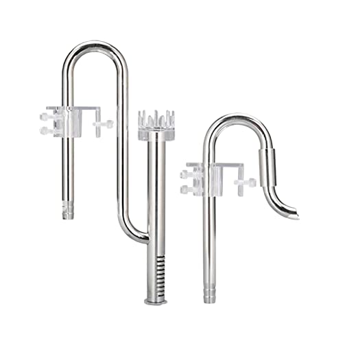 Qianly 水族館ステンレス鋼リリーパイプは回転、水族館フィルターチューブ用の調整可能なロッドで出入りします, 12オイルフィルム