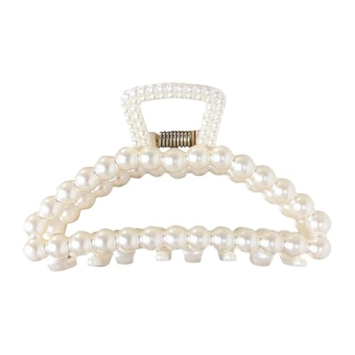 White Pearl Large Hair Clip for Thick Hair, Girls Hair Clips Claw, Big Hair Clips Hair Claws Hair Claws for Thin Hair, Faux Pearl, Clips and Barrettes