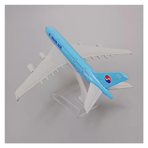 Modèle d'avion Air Korean Airlines A380 de 16cm en alliage métallique résistant pour vitrine