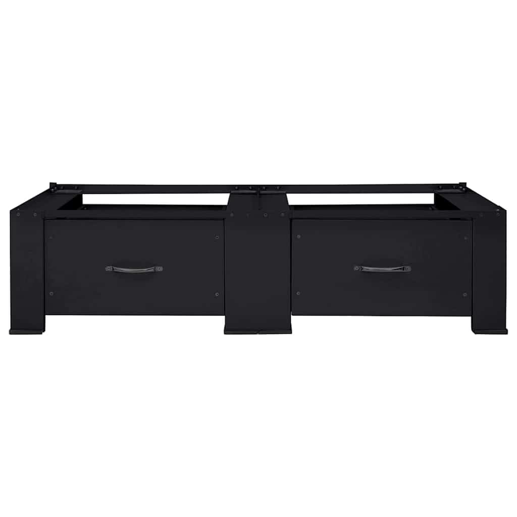 Waschmaschinen-Podest aus Stahl Schwarz, 127 x 54,5 x 32,5 cm, 2 Stück, mit verstellbaren Füßen, für Frontlader und Toplader, Innenbereich, reduziert Bücken und schützt Boden vor Kratzern