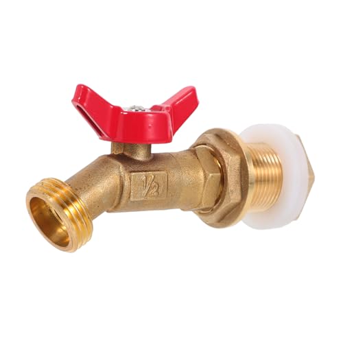 Cabilock Water Tank Hose Adapter Rain Barrel Connection Set 1/2 Brass Ball Valve Outdoor Spigot Leakproof Design