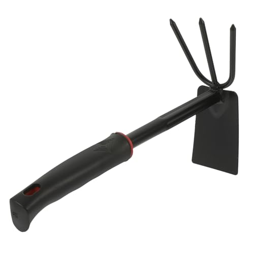 YARNOW zappa attrezzo da giardino utensili x tool diserbante hoe sradicatore erbacce coltivatore manuale timone Doppio piccone doppia zappa zappe per il giardinaggio zappa a mano Black