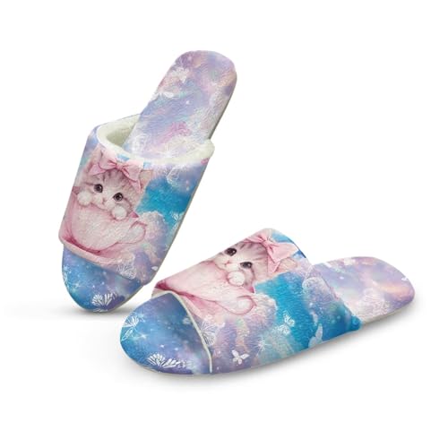 Fuzzy Slippers Lightweight Cozy House Shoes Open Toe Slippers Slip-On Furry Slide Shoes for Women