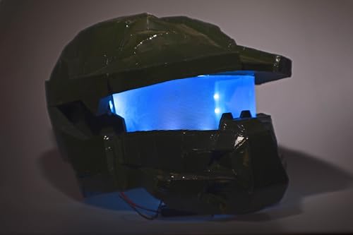 Image of [ Rectangular ] for Master Chief Helmet Lamp Titan Lamp Batman led Light Decorations Flexible Helmet Lights Cosplay DIY kit RGB Superhero for Men Gifts ice Blue