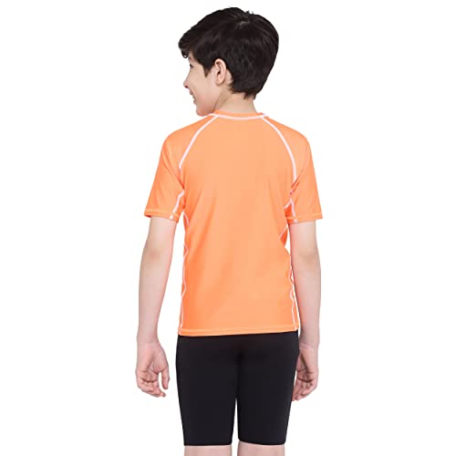 Image of Speedo Boy's Endurance 10 High Chlorine Resistant UPF 40+ Sun Protection Short Sleeve Suntop