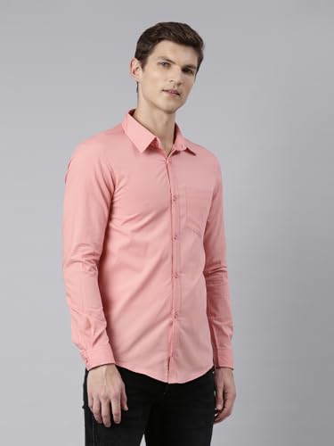 Image of THE SOUL PATROL Men's Casual Regular Fit Full Sleeve Premium Cotton Button-Down Shirt with Single Patch Pocket - Stylish, Classic, Comfortable, and Elegant for Everyday Wear