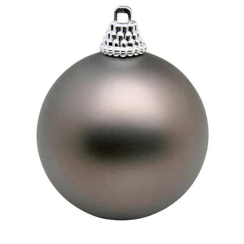 Deco Woerner Weihnachtskugeln stahlgrau matt, 8cm - 12Stück