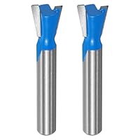 QUARKZMAN 2 Stück Dovetail-Fräser 3/8\ Durchmesser 1/4\ Schaft Wolframkarbid 14 Grad Dovetail-Gelenk-Bohrer für Schubladen- und Schrankverbindungen Feine Holzbearbeitung