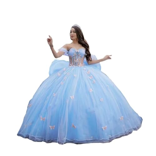 Butterfly Floral Lace Princess Quinceanera Dresses with Cape Beading Pageant Formal Dress Women 2025