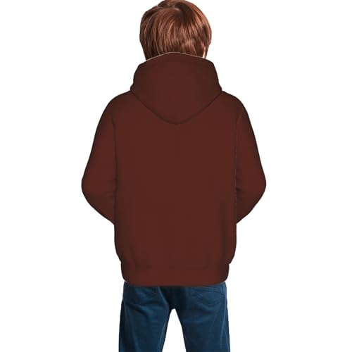 Brown Kid Hoodies Boys Sweatshirts Girls Pullover with Pocket4