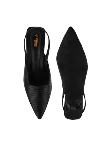 Image of SilverArrow Chunky Heel Bellies Women's Fashion Pointed Stiletto Heel Pump Shoes for Party and Formal Occasions