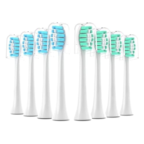 Paquete de 8 cabezales repuesto for cepillo dientes compatibles con cabezal eléctrico(4 Green 4 Blue)