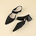 Women’s Knitted Pointed Toe Chunky Heel Mules Fashion Backless Slip On Breathable Heeled Sandals Daily Office Dress Pumps (Black,8.5)