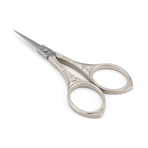 Tijeras Clásicas, Tijeras para Bordar Tijeras Puntas Incisivas para Tela para Hilo de Pescar para Hilo(Tijeras Girasol Plata Flor Plateada) Cover