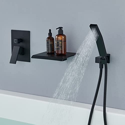 Robinet mitigeur mural douche cascade salle de bain moderne noir