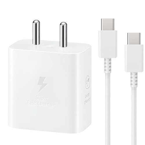 Image of The Black Store Original 25 Watt Fast Charging Cable Compatible for Samsung Galaxy S21|S21 Ultra|S20|S20 Ultra|Note 20|Note 20,10|Note10+ (Only Cable Type C to C) White (2024W1193)