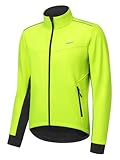 ARSUXEO Chaqueta de ciclismo para hombre Chaqueta cortavientos Forro polar Softshell Abrigo de invierno Forro polar con 5 bolsillos 24A Verde XL