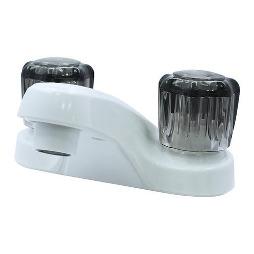 WMF RV Bathroom Faucet with Smoke Handles 4-Inch Centerset 2 Handle Sink Faucet for Camper Travel Trailer Mobile