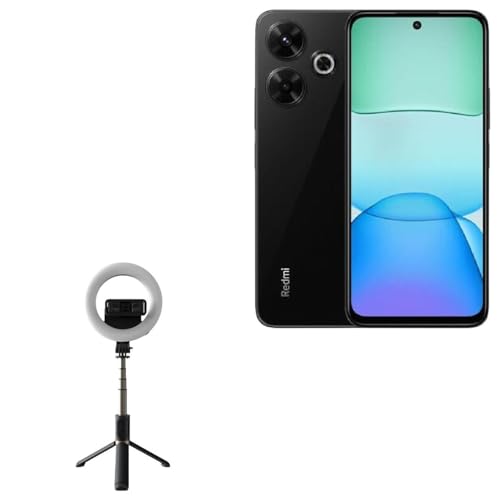 BoxWave Stand and Mount Compatible with Xiaomi Redmi 3 - RingLight SelfiePod, Selfie Stick Extendable Arm with Ring Light - Jet Black