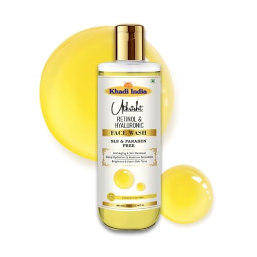 Image of Khadi Retinol & Hyaluronic Face Wash 200ml | Glowing & Hydrating | Supports Skin Renewal & Even Tone | Gentle Exfoliation | SLS & Paraben-Free | Face Wash for Men & Women | All Skin Types