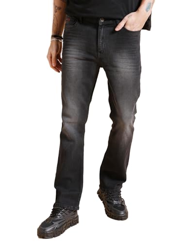 Image of The Indian Garage Co Men Bootcut Solid Mid-Rise Stretchable Jeans