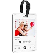 Personalized Luggage Tags for Suitcase, Custom PU Music Code Tags with Photo, Custom Golf Bag Tag...