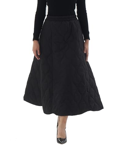 Women Winter Warm Skirt Black Cotton Skirt A-Line Skirt Plus Size Customize Skirt With Pocket