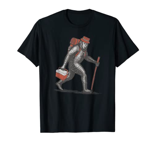 Bigfoot Yeti Sasquatch Senderismo Camping Camiseta