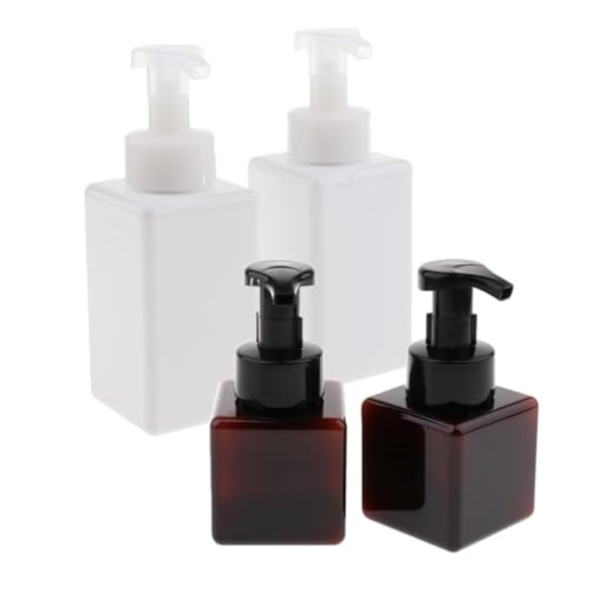 4 Pieces Empty Square Foam Lotion Pump Bottle Dispenser Vials Container Jar