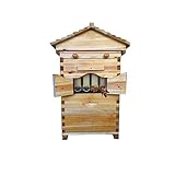 Alta calidad: la caja de la colmena está hecha de madera de abeto de alta calidad, recubierta con cera hervida a alta temperatura, resistente al agua y duradera, con una vida útil de más de 10 años, ¡muy saludable para el cuerpo humano y las abejas!