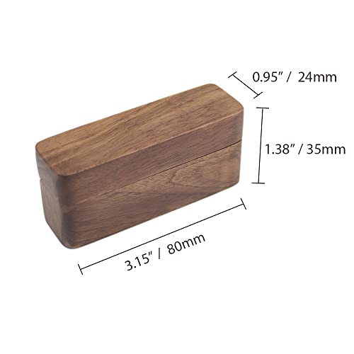 Dshom Rustic Wooden Slim Ring Box For Wedding Ceremony Walnut Flip Lid Engagement Ring Bearer Box For 2 Rings Couple Ring Wedding Bands #TOP7