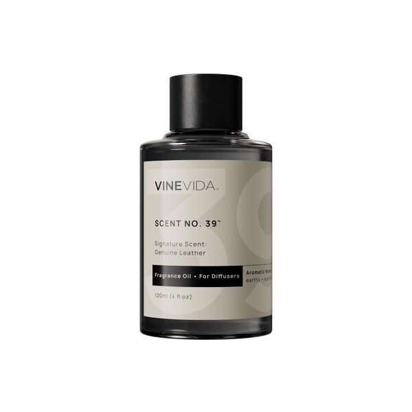 VINEVIDA Genuine Leather Fragrance Oil for Cold Air Diffusers, Essential Oils for Diffuser Oil Refill & Air Freshener Room Spray - 4 Fl Oz