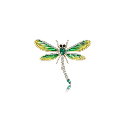 Image of Dragonfly Brooch and Pins for Women Enamel /Rhinestone Crystal Dragonfly Animals Brooches Jewelry for Mom Wife Elegant Dress Accessories Birthday Gifts