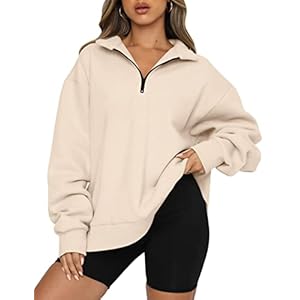 Famulily Womens Warm Basic Sweatshirt with Pockets Lapel Half Zip Up Casual Pullover Tops for Leggings S-XL