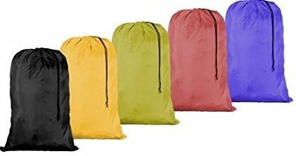 HomeLux Large 30 X 40 Inch Heavy Duty Nylon Laundry Bag with Drawstring Slip Lock Closure, Set of 2! Assorted Colors and Designs