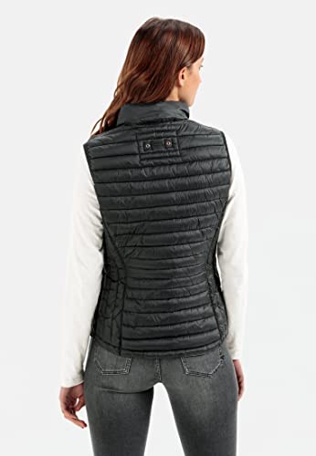 camel active Damen kurze leichte Steppweste mit elastischen Bündchen Schwarz, womenswear-38