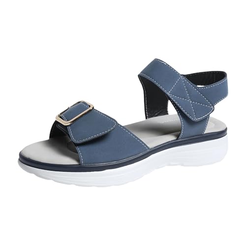 Chaussures compensées pieds larges confort d'été et sandale de marche plateforme femme