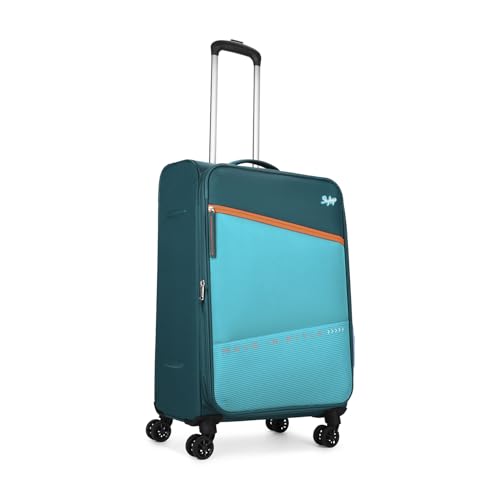 Image of Skybags Genesis Medium Size Soft Luggage (69Cm) | Soft Luggage Trolley with 8 Wheels and 3 Digit Combination Lock| Teal | Unisex