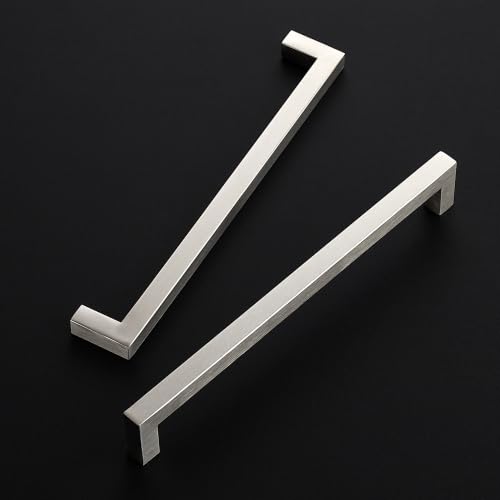 Image of Ravinte 5 Pack Kitchen Brushed Nickel Cabinet Handles 8-4 /5 Inch Hole Center Stainless Steel Square Cabinet Pulls for Dresser Drawer Cupboard Handles with Screwdriver