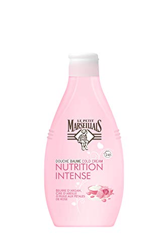 Lote de 3 bálsamos Le Petit Marseillais de cuidados para la ducha con mantequilla de argán, cera de abeja y aceite de pétalos de rosa, 250 ml