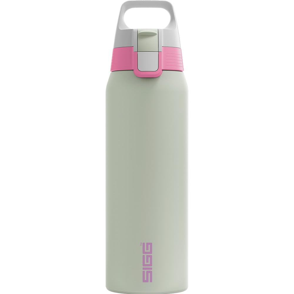 Sigg - Stainless Steel Water Bottle - Shield ONE Multicolour Lily - Suitable for Carbonated Drinks - Leak-Proof - Feather-Light - BPA-Free - Outdoor & Fitness - Light Green - 0.75L — image 1