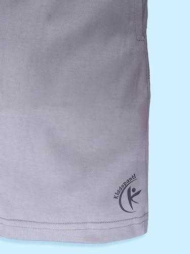 Image of KiddoPanti Boys Solid Knee-Length Basic Short | 100% Cotton Knit Fabric | Comfortable Fit with Elastic Waistband and Functional Drawcord | 2 Front Pockets Half Pant | Boys Shorts