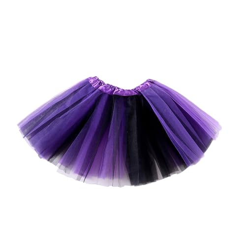 Dames tule rok tutu carnavalskostuums dames 3 lagen tule rok tutu rok korte tiener dans dress up party accessoires Halloween Kerstmis feestelijk kostuum 50S korte ballet dansjurk, zwart paars, 40 cm