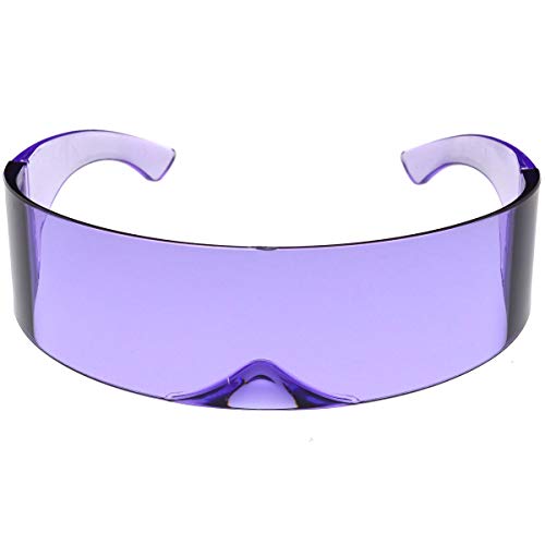 Image of zeroUV - 80s Futuristic Cyclops Cyberpunk Visor Sunglasses with Semi Translucent Mirrored Lens Shield Sunglasses