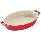 staub Dish 40508-606 Ovale Auflaufform, Kirsche 9,1 Zoll (23 cm), Keramik Au Gratin Form, ofenfest und mikrowellengeeignet
