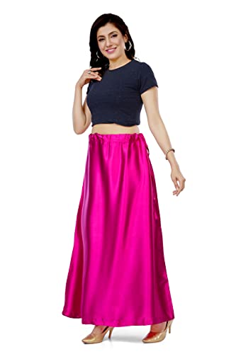 Image of Madhu Fashion Women's Satin Saree Petticoat Saree Underskirt
