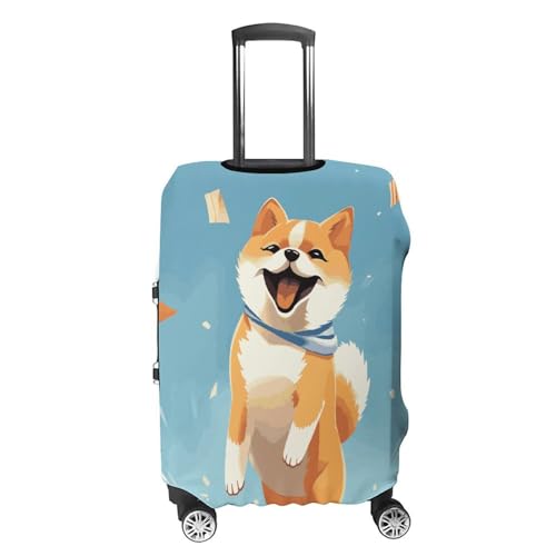 Travel Luggage Cover Spandex Suitcase Protector Washable Baggage Covers Cute Shiba Inu Elastic Scratch-Resistant Luggage Cover Protector Fits 18-32 Inch Luggage4