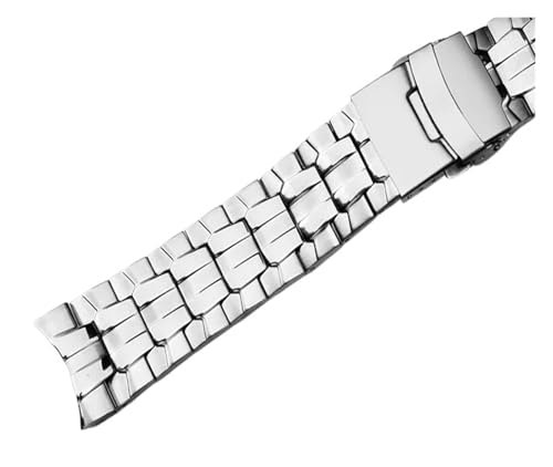 Bracelet de montre en acier inoxydable 22mm argenté compatible montre Casi-o EDIFICE