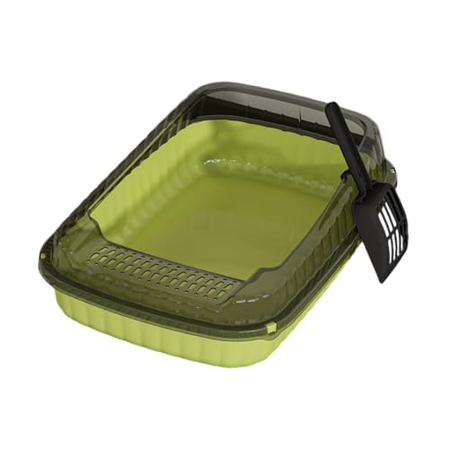 Arenero abierto para gatos con lados altos, verde miniatura 7