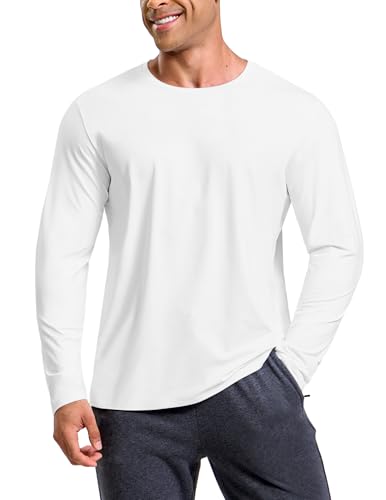 Image of MIER Men's Long Sleeve Tee Shirts Lightweight Dry Fit Active Tops,Crew Neck